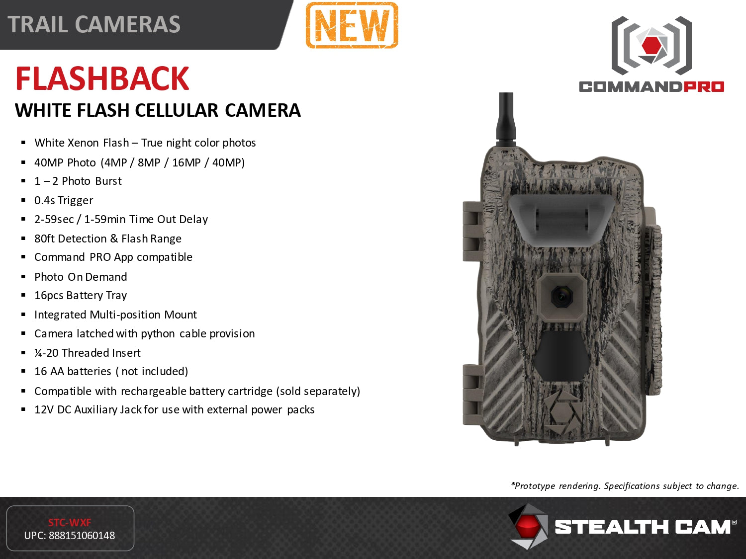 Stealth Cam FlashBack White Flash Cellular Trail Camera W/32GB SD Card